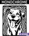 Monochrome Dogs Coloring book for adults: 50 Relaxing Black and White Dog Designs for Stress Relief and Mindful Fun by Palette Quest