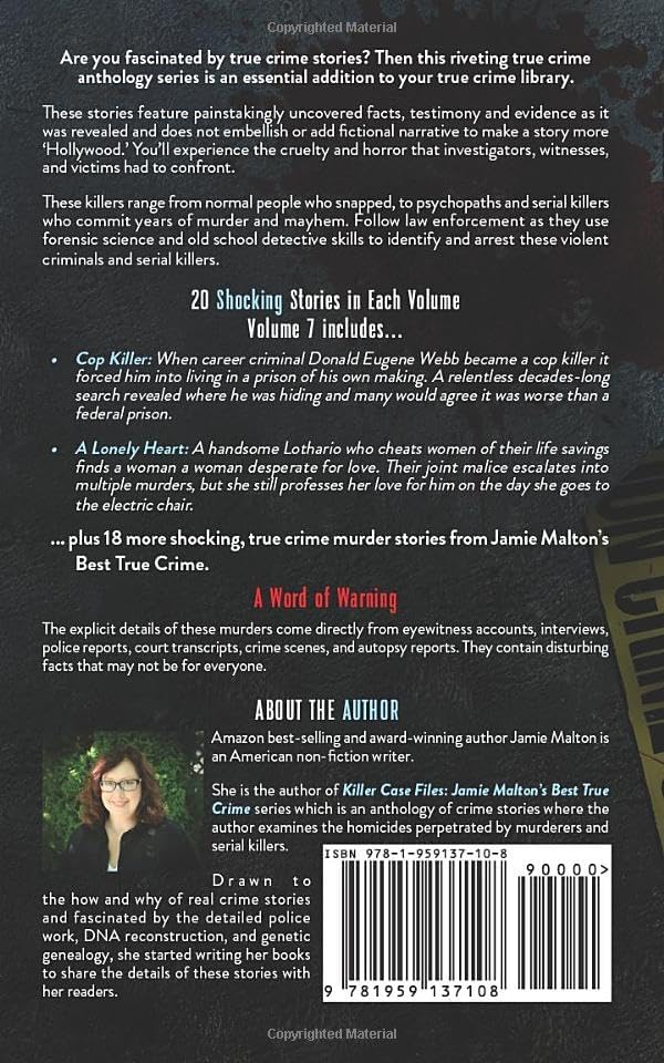 Killer Case Files: 20 Shocking True Crime Stories Volume 7 (Best True Crime) by Jamie Malton