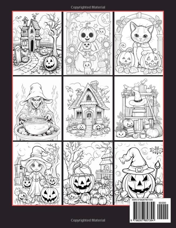 New 2025 Halloween Adult Coloring Book: 50 Spooky Halloween Coloring Book For Adults Autumn Fall Halloween Fantasy Designs for Relaxation I 2025 New Beautiful Halloween Coloring Book by Ellery J. Wallaker