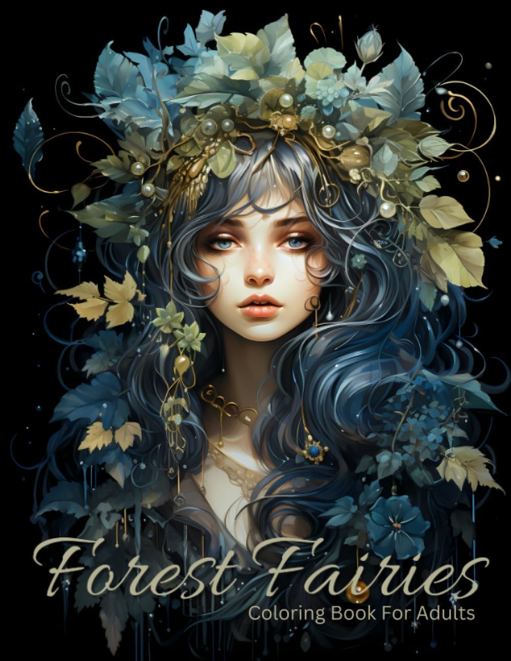Forest Fairies Coloring Book For Adults: Fantasy Fairies Coloring Book With Black Background, For Mindfulness And Relaxation, Forest Designs by TR Coloring Squad