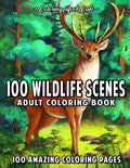 100 Wildlife Scenes: An Adult Coloring Book Featuring 100 Most Beautiful Wildlife Scenes with Animals, Birds and Flowers from Oceans, Jungles, Forests and Savannas by Coloring Book Cafe