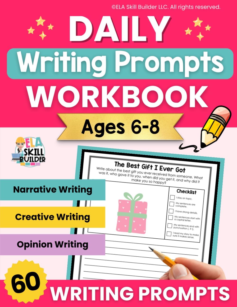Writing Prompts Workbook for Kids Ages 6-8: 60 Excellent Writing Prompts for Young Kids to Improve Writing Skills | Narrative, Creative, and Opinion ... 1-2 (Writing Prompt Workbooks for Grades 1-5) by Jen Goasdone