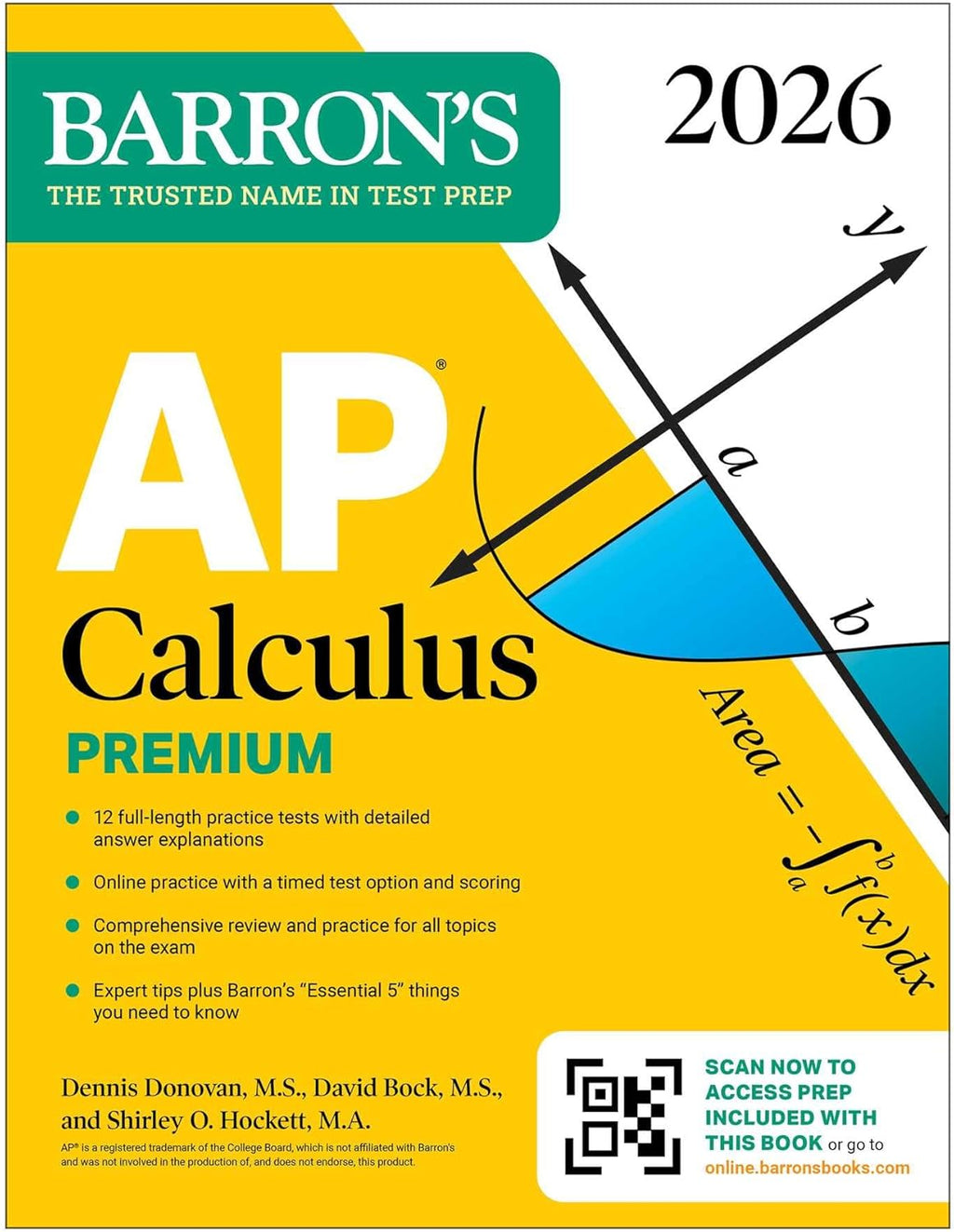 AP Calculus Premium, 2026: Prep Book with 12 Practice Tests + Comprehensive Review + Online Practice (Barron's AP Prep) by David Bock M.S.