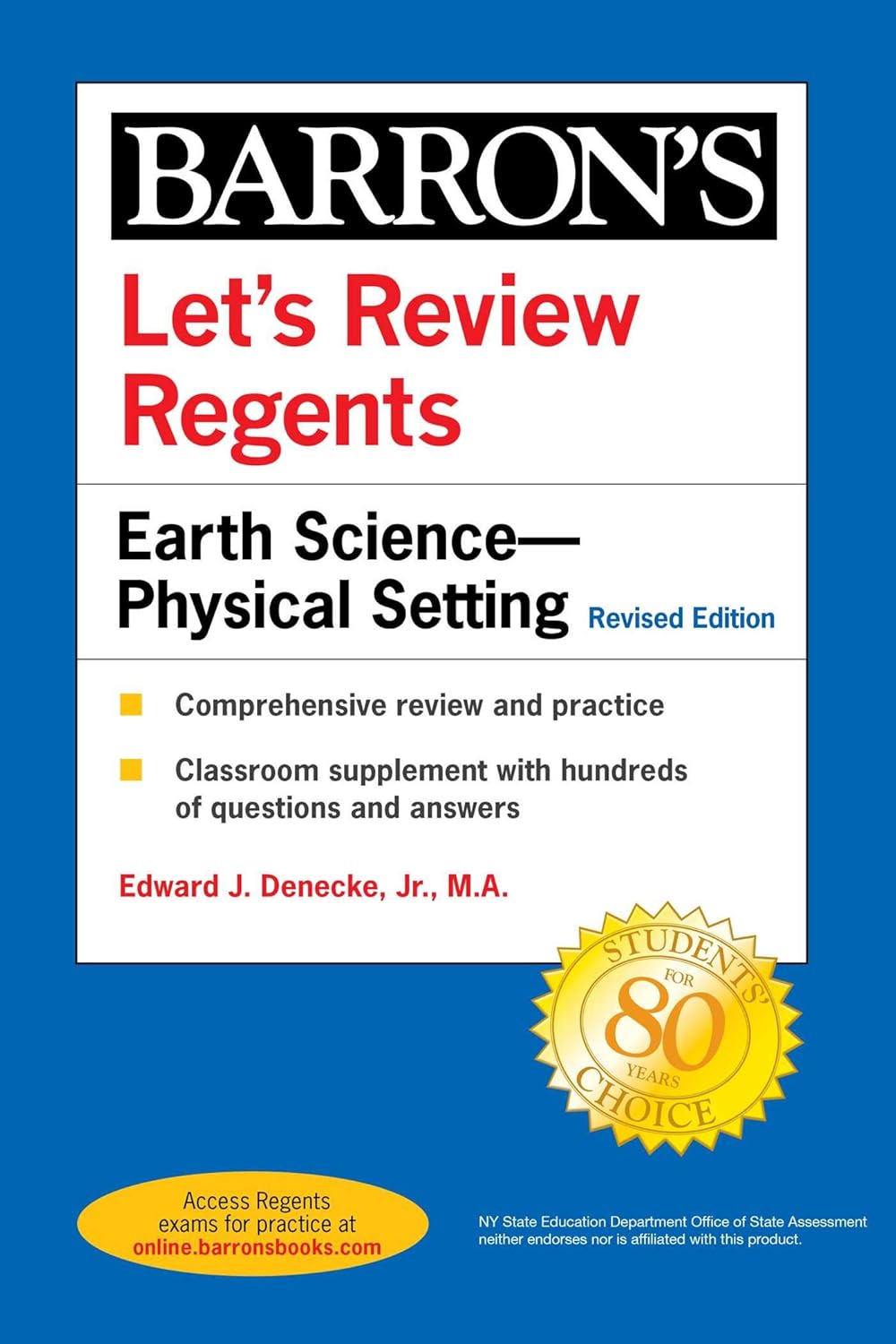 Let's Review Regents: Earth Science--Physical Setting Revised Edition (Barron's New York Regents) by Edward J. Denecke Jr.