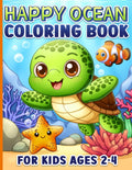 Coloring Book for Kids Ages 2-4: Ocean Animals, Marine Life and Easy Sea Creatures for Toddlers 1-3 and Preschoolers 3-5 , Girls, Boys by BJB Publishing