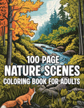 100 Page Nature Scenes Coloring Book For Adults: Beautiful 100-page coloring book with 45 + relaxing nature scenes, perfect for adults and an ideal gift. by Sk Carolina Kelvin