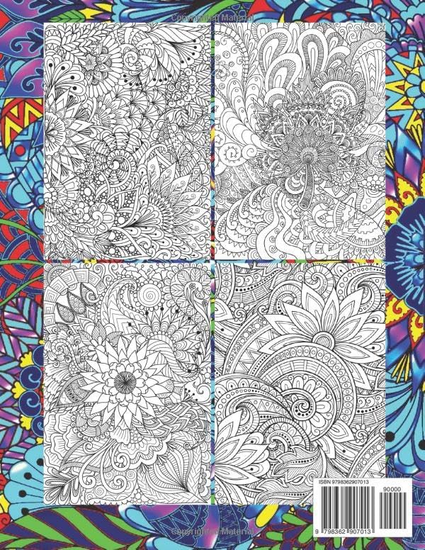 Amazing Patterns Adult Coloring Book: Featuring 54 Beautiful & Relaxing Pattern Designs for Stress Relief and Relaxation, with Floral and Mandala Patterns by Tracy Flowers