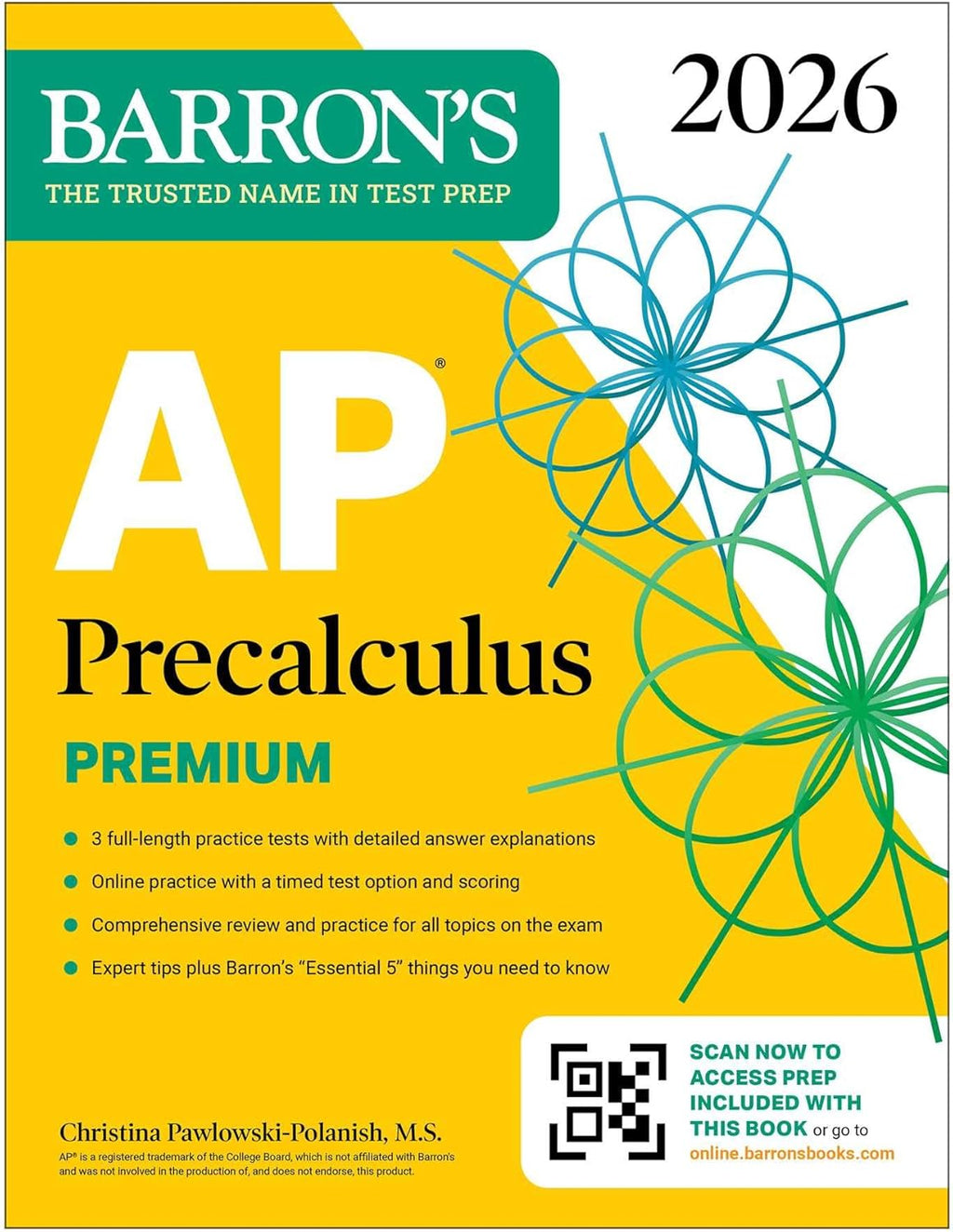 AP Precalculus Premium, 2026: Prep Book with 3 Practice Tests + Comprehensive Review + Online Practice (Barron's AP Prep) by Christina Pawlowski-Polanish M.S.