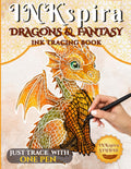 INKspira: Dragons & Fantasy Ink Tracing Book: Magical Watercolor-Inspired Illustrations to Trace and Relax with Dragons, Elves & Enchanting Worlds (INKspira Tracing Collection) by INKspira Studio