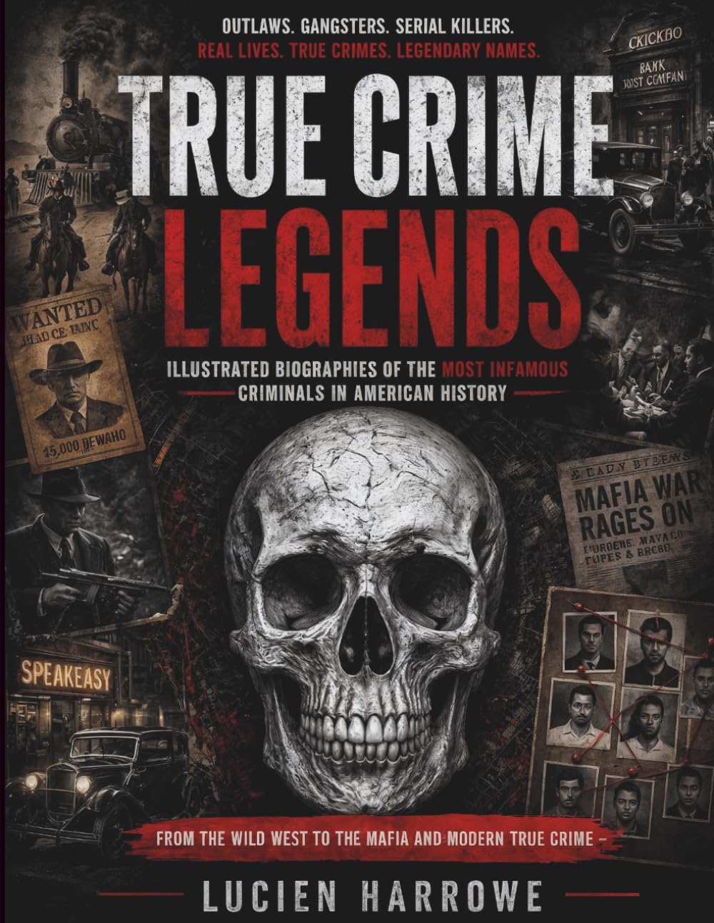 True Crime Legends: Outlaws, Gangsters and Serial Killers: Illustrated Biographies of the Most Infamous Criminals in American History – From the Wild West to the Mafia and Modern True Crime by Lucien Harrowe