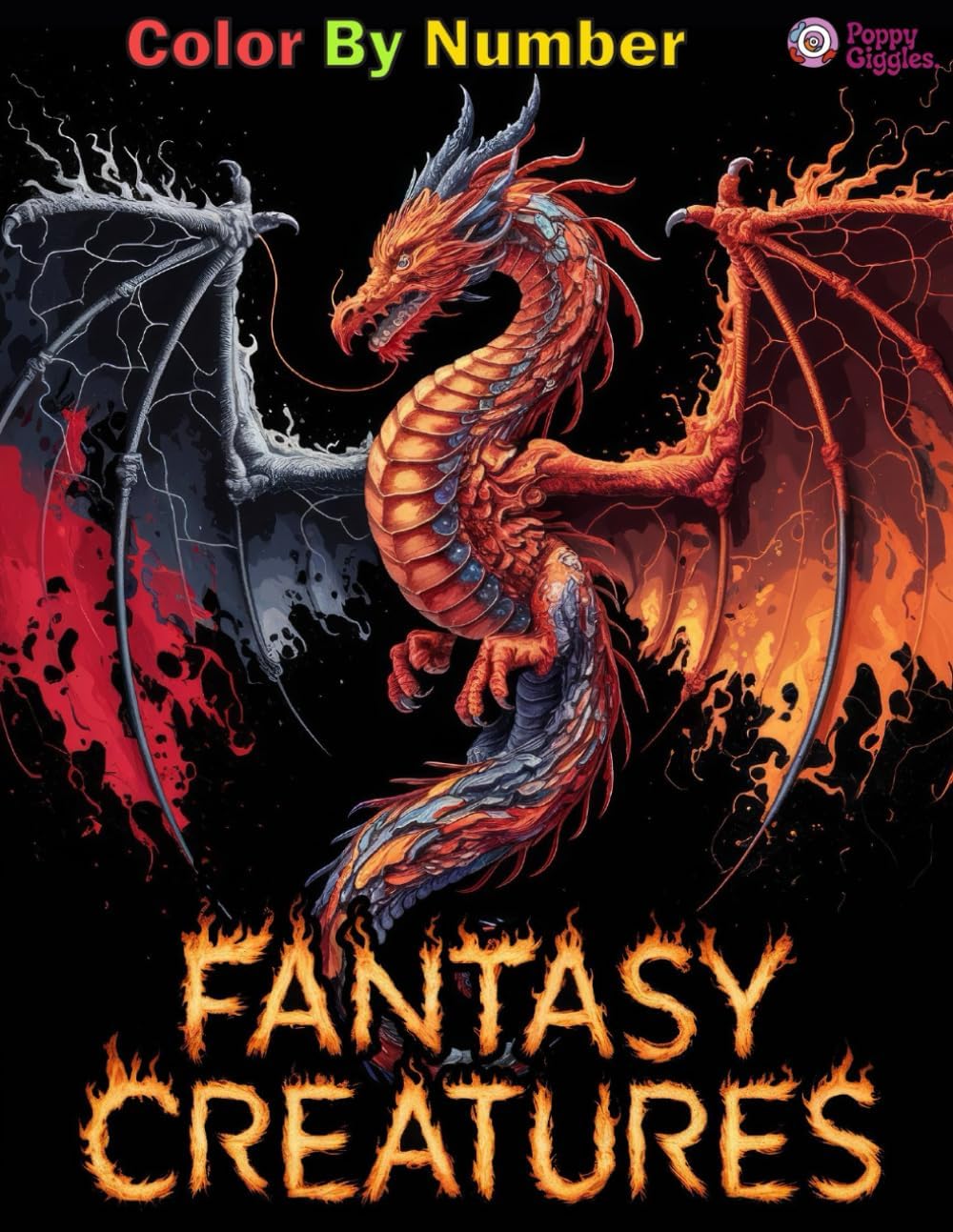 Fantasy Creatures Color By Number: Mythical and Magical Mystery Coloring Book for Adults by Poppy Giggles