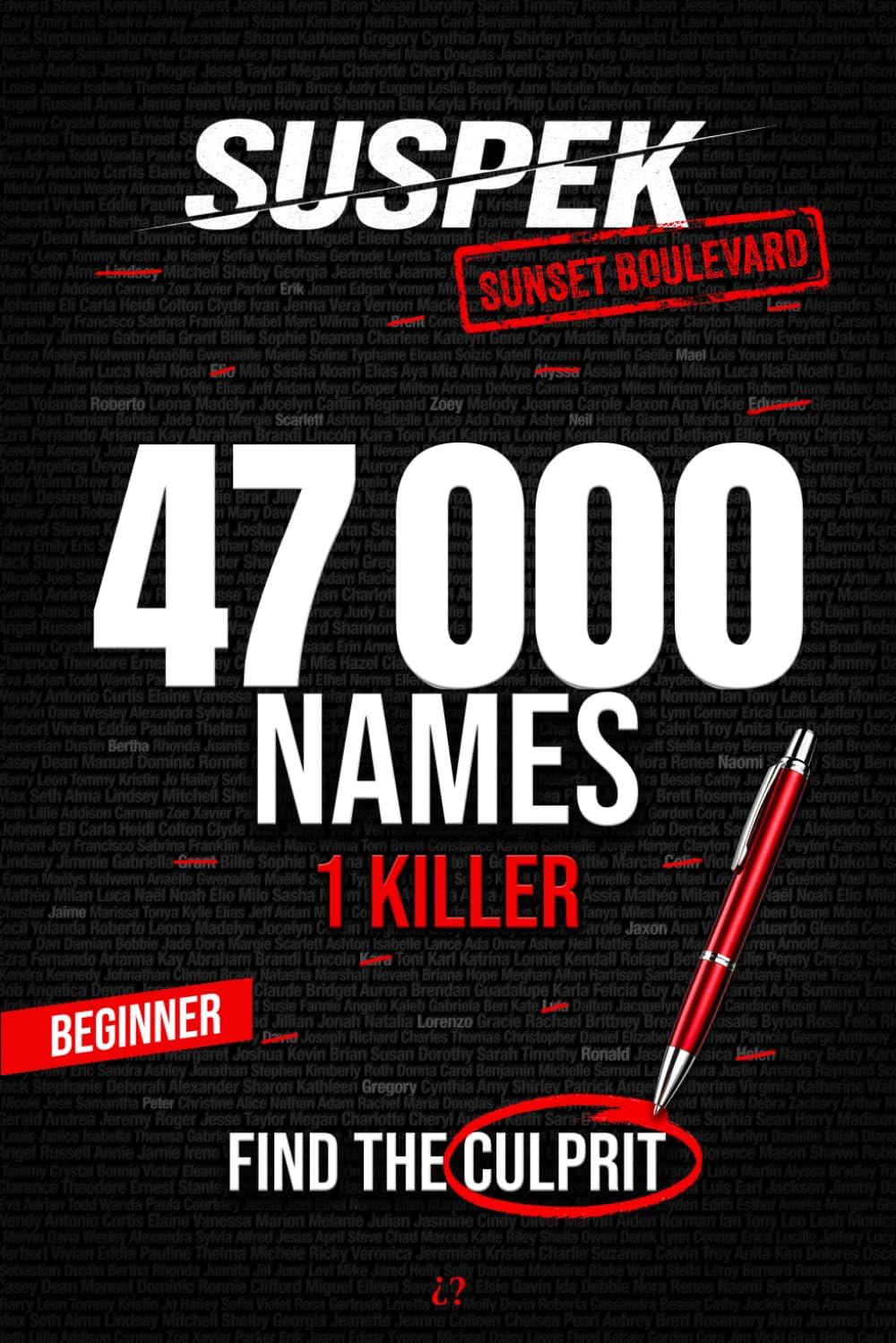 SUSPEK - Murder on Sunset Boulevard: 47,000 Suspects, 17 Clues, Name the Killer | A Murder Mystery Puzzle Book for Adults, Armchair Detectives, ... and Cozy Crime Fans (Case 01) (SUSPEK-US) by Enigmathek Press