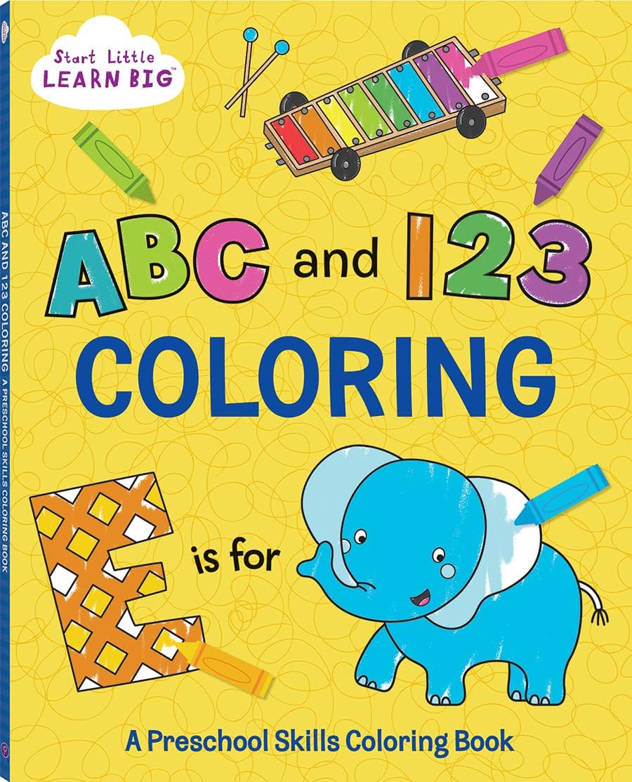 ABC & 123 Coloring Book: Thick and Perforated Pages Includes More Than 90 Fun Coloring Pages to help Learn the Alphabet & Numbers 1 to 20 (Start Little Learn Big Series) by Start Little Learn Big