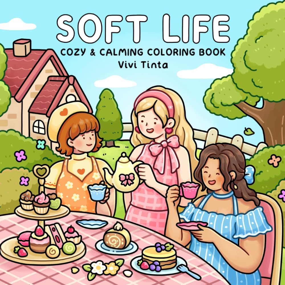 Soft Life: Cozy & Calming Coloring Book for Adults and Teens Featuring Gentle Daily Moments and Simple Joys (Girl Theme Coloring Book) by Vivi Tinta