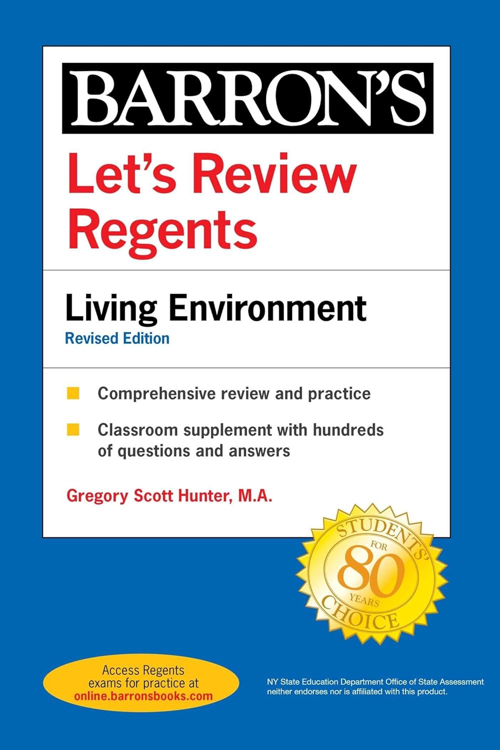 Let's Review Regents: Living Environment Revised Edition (Barron's New York Regents) by Gregory Scott Hunter