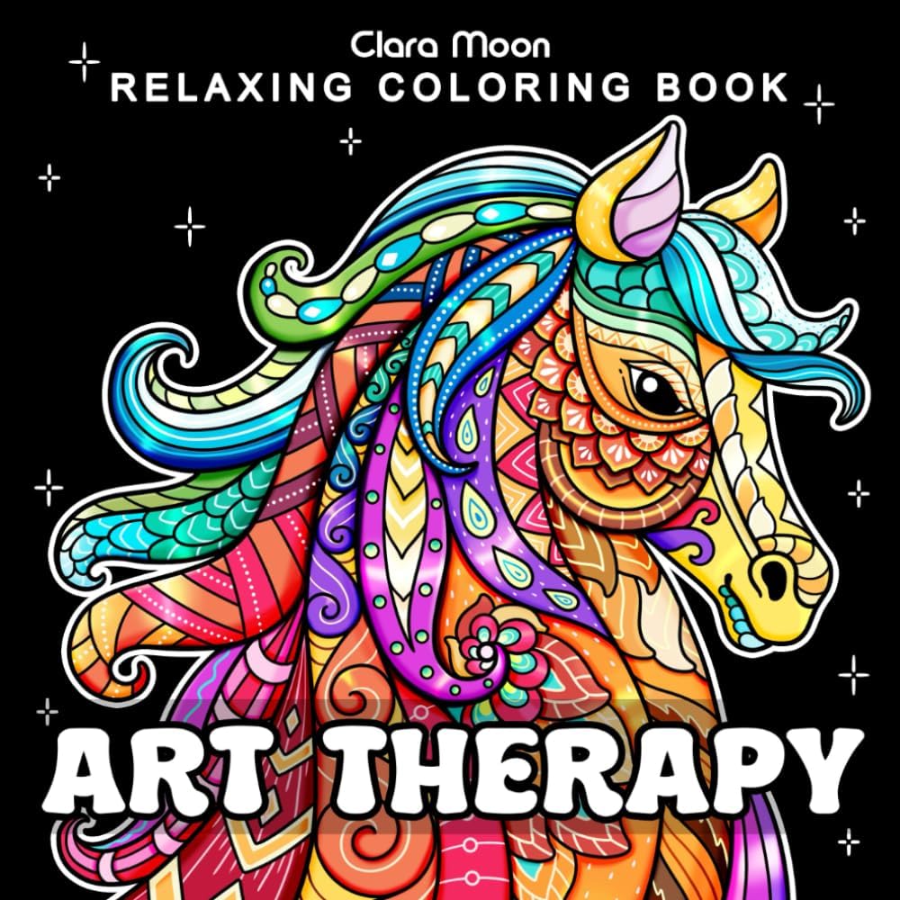Art Therapy: Relaxing Coloring Book Featuring Mandala Animal Patterns with Dogs, Cats, Butterflies, and Ocean Creatures for Stress Relief Moments by Clara Moon
