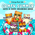 Comfy Summer: Cute and Cozy Coloring Book for Adults & Teens Featuring Summer Hygge Scenes with Adorable Animal Characters by Coloring Book Cafe