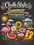Chalk-Style Summer Coloring Book: A Relaxing Chalk-Style Summer Coloring Book for Adults with Fun Seasonal Scenes, Beach Vibes, and Stress-Relieving Pages by Manda Panda