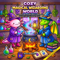 Cozy Magical Wizarding World Coloring Book: A Cozy Fantasy Coloring Book for Adults & Teens Featuring Cute Wizards, Dragons, and Relaxing Magical Scenes by Monica Press