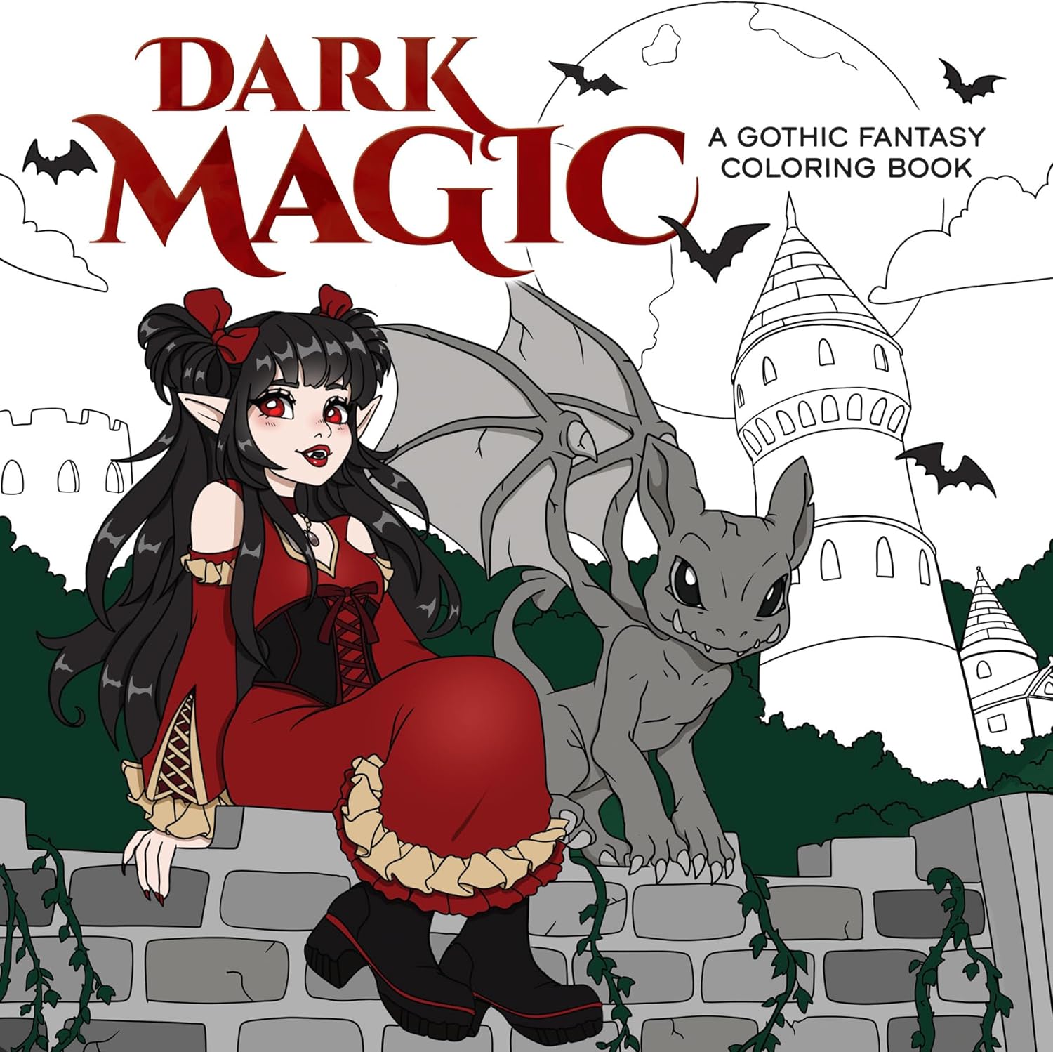 Dark Magic: A Gothic Fantasy Coloring Book (Dover Adult Coloring Books) by Ana Bidault
