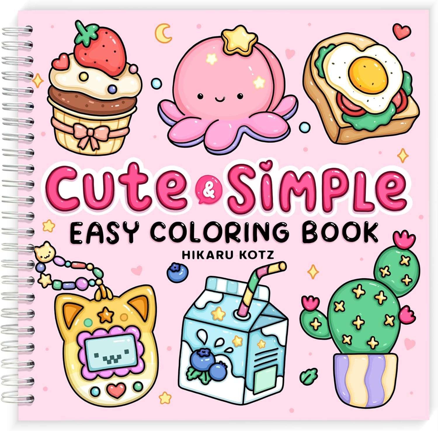 Easy: Cute & Simple Coloring Book for Adults and Kids by Hikaru Kotz