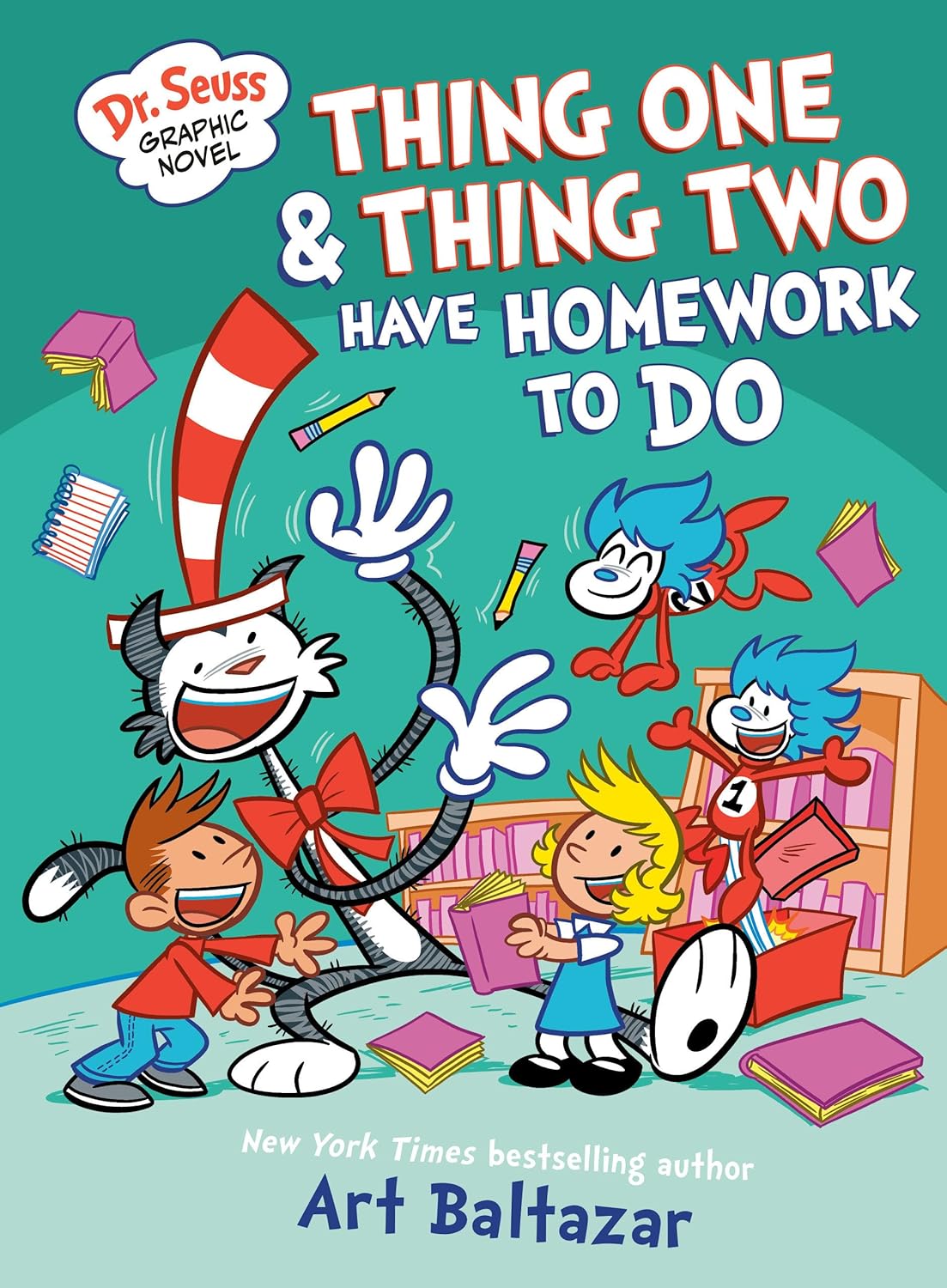 Dr. Seuss Graphic Novel: Thing One and Thing Two Have Homework to Do: A Cat in the Hat Story by Art Baltazar