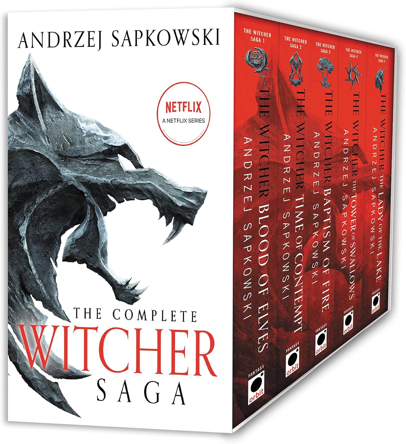 The Witcher Boxed Set: Blood of Elves, The Time of Contempt, Baptism of Fire, The Tower of Swallows, The Lady of the Lake by Andrzej Sapkowski