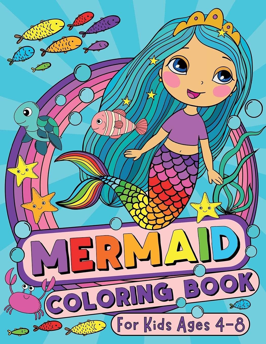Mermaid Coloring Book: For Kids Ages 4-8 (US Edition) (Silly Bear Coloring Books) by Silly Bear