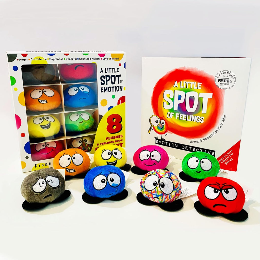 A Little SPOT of Emotion 8 Plush Toys with Feelings Book Box Set by Diane Alber