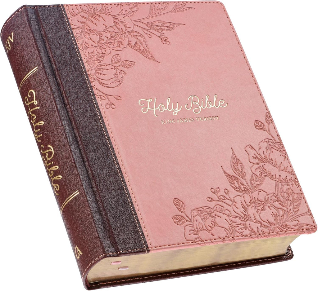 KJV Holy Bible, Note-taking Bible, Faux Leather Hardcover - King James Version, Brown/Pink (KJV Note-taking Editions) by Christian Art Publishers