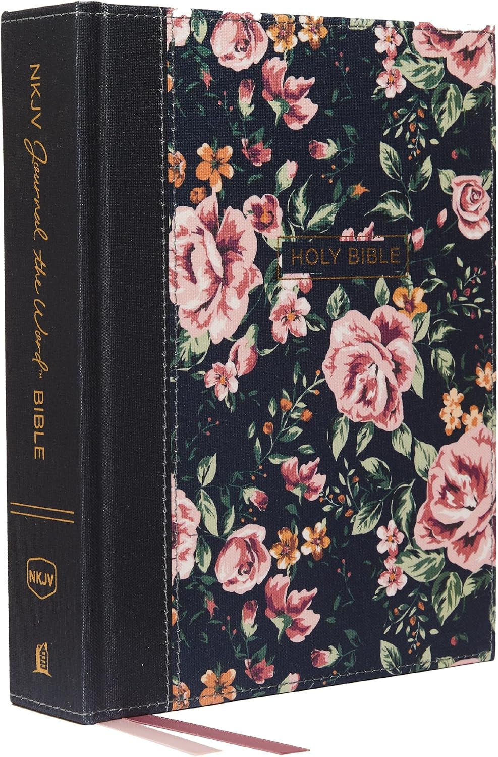 NKJV, Journal the Word Bible, Cloth over Board, Blue Floral, Red Letter, Comfort Print: Reflect, Journal, or Create Art Next to Your Favorite Verses by Thomas Nelson