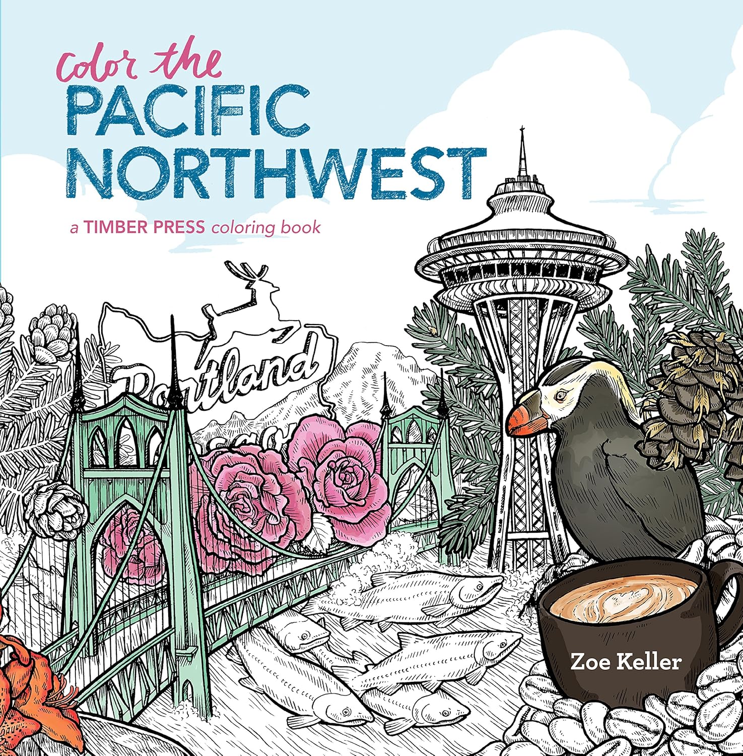 Color the Pacific Northwest: A Timber Press Coloring Book by Zoe Keller